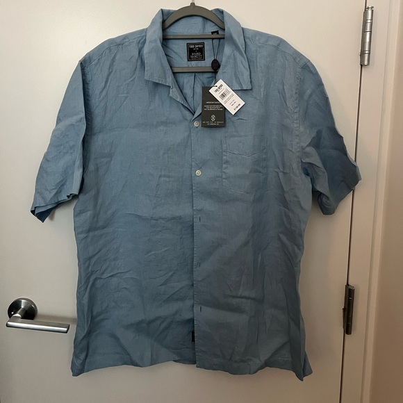 Todd Snyder Other - Todd Snyder XXL IRISH SEA SOFT LINEN CAMP COLLAR SHORT SLEEVE SHIRT IN BLUE TIDE